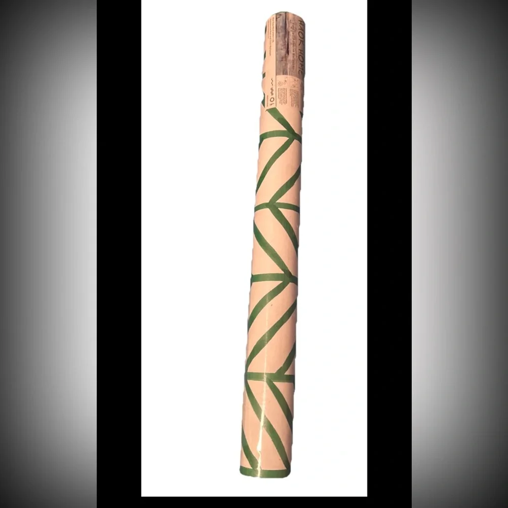 Hoak Home Peel & Stick Green White Vinyl Herringbone SelfAdhesive Wallpaper Boho
